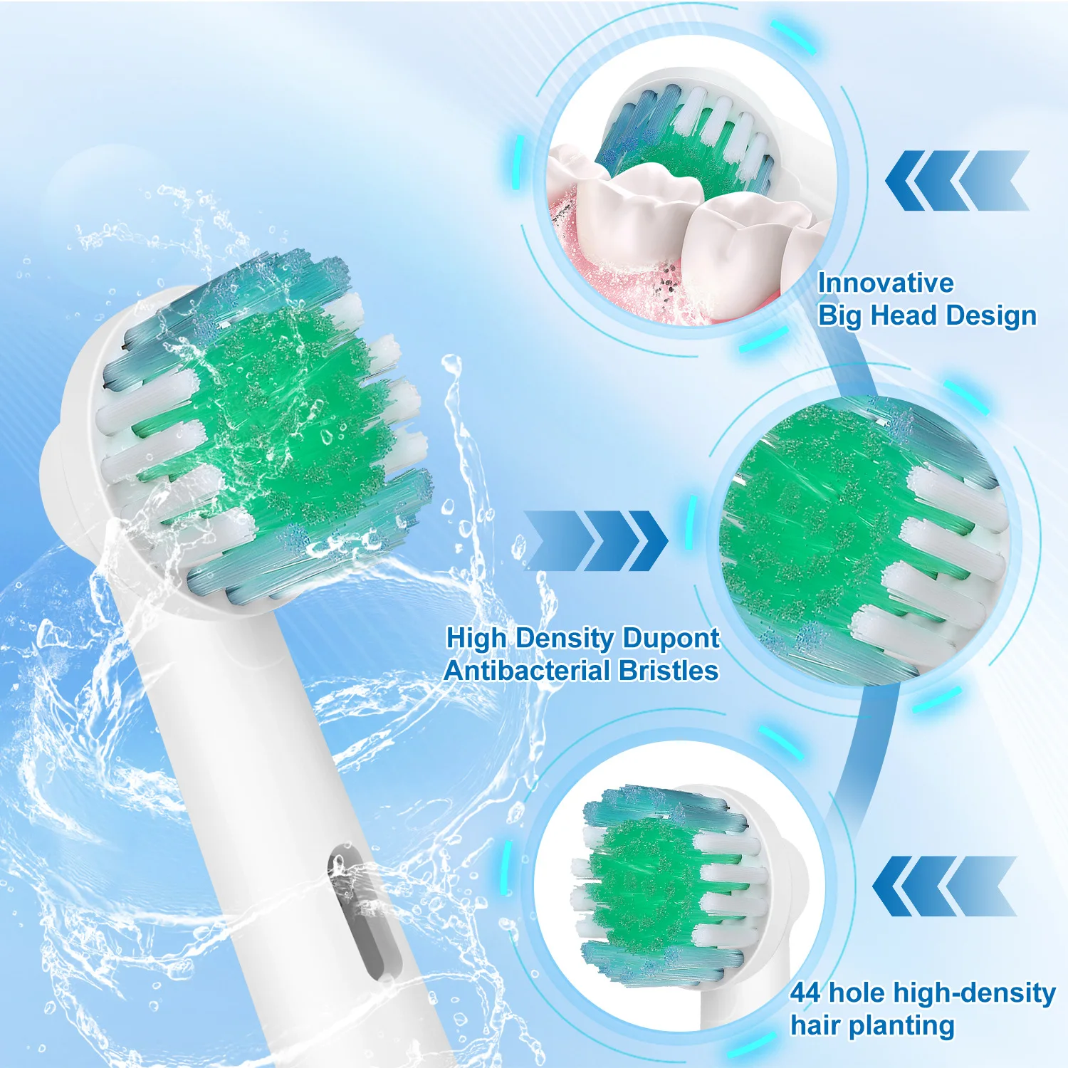 New 8/12/16/20X Electric Toothbrush Replacement Head Soft Dupont Bristle Tooth Brush Heads For Oral B Toothbrush Nozzles SB-17A 4 pcs electric toothbrush replacement head tooth brush heads for phil hx3 6 9 series soft dupont bristles nozzles ips