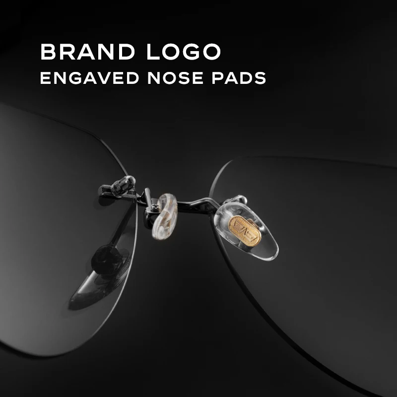 CAPONI Rimless Men's Sunglasses Polarized Photochromic UV400 Outdoor Driving Sun Glasses Titanium Alloy Fashion Eyewear BS22003