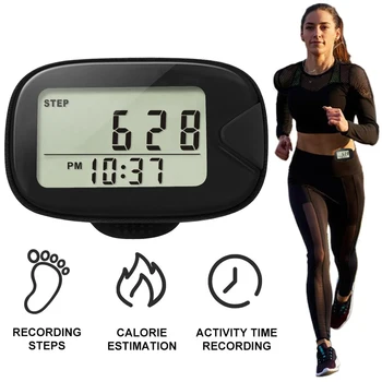 Walking Pedometer Clip On Step Counter LCD Display Accurate Step Tracker Multi-Function Electronic Pedometer for Walking Running 1