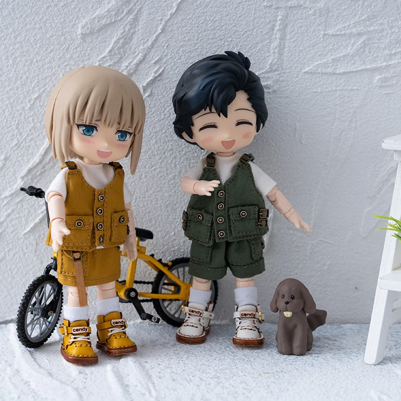 OB11 Clothes Set Boy Girl's Work suit Cool Special Forces Clothing With Short Sleeved T-shirt For GSC YMY P9 Body 1/12 BJD Doll 6
