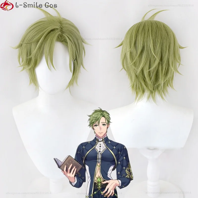 

Высококачественный Косплей-парик из игры Olivine, зеленая короткая термостойкая синтетическая искусственная кожа + шапочка для парика
