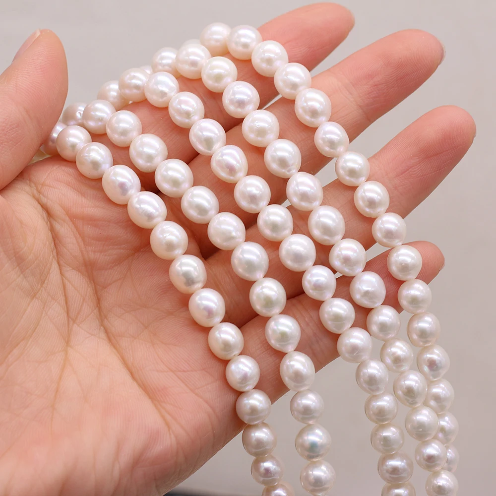 100% Natural Freshwater Pearl High Quality AAA Round Beaded For Jewelry Making DIY Bracelet Necklace Accessories Gift 7-8mm