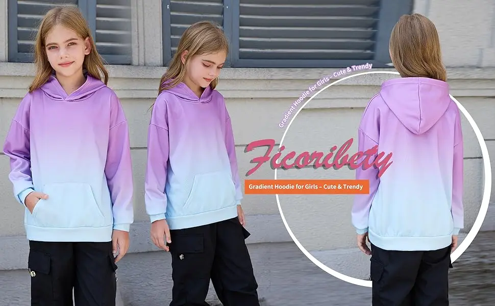 Ficoribety Tie Dye Graphic Hoodies for Teen Girls