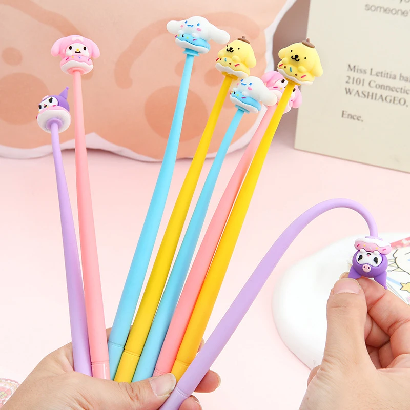

1 шт. Sanrio Kuromi Melody Cinnamoroll 0,5 мм гелевая ручка Силиконовая декомпрессионная мягкая клейкая шейкер фотоканцелярские принадлежности