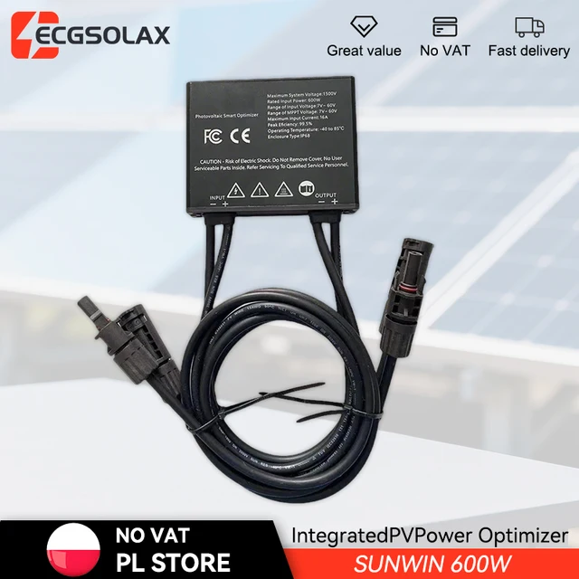 Optimiseur de panneau solaire ECGSOLAX SUNWIN 600W, norme européenne, très compatible avec les onduleurs de première ligne de la marque ECGSOLAX ECT 1