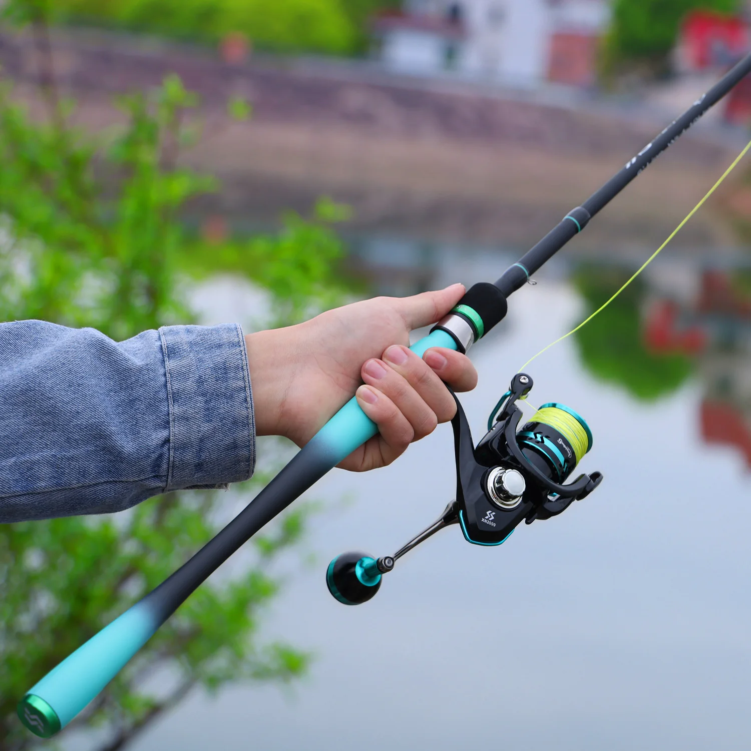 Sougayilang Spinning Fishing Rod and Reel Combo 4Section Carbon Fiber Rod  and 5.0:1 Gear Ratio Fishing Reel Set for Bass Fishing - AliExpress