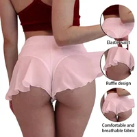 Voir à travers les femmes culottes robe de Sport volants vêtements de danse sous-vêtements Sexy femmes Mini robe Sexy jupe de Tennis Lingerie tongs 2