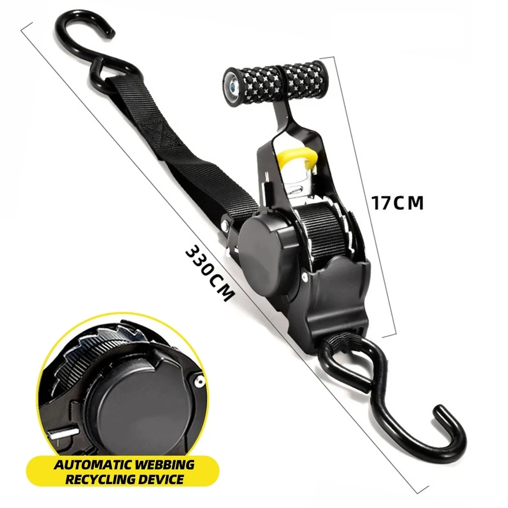 Enhanced Product Title:  
Heavy-Duty Retractable Cargo Straps with Ratchet Tensioner
