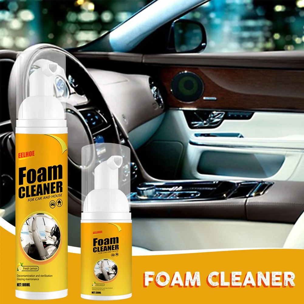 

30/100/150/250ml Car Interior Leather Clean Multifunctional Foam Cleaner Car Interior Strong Decontamination Ceiling Seat Clean