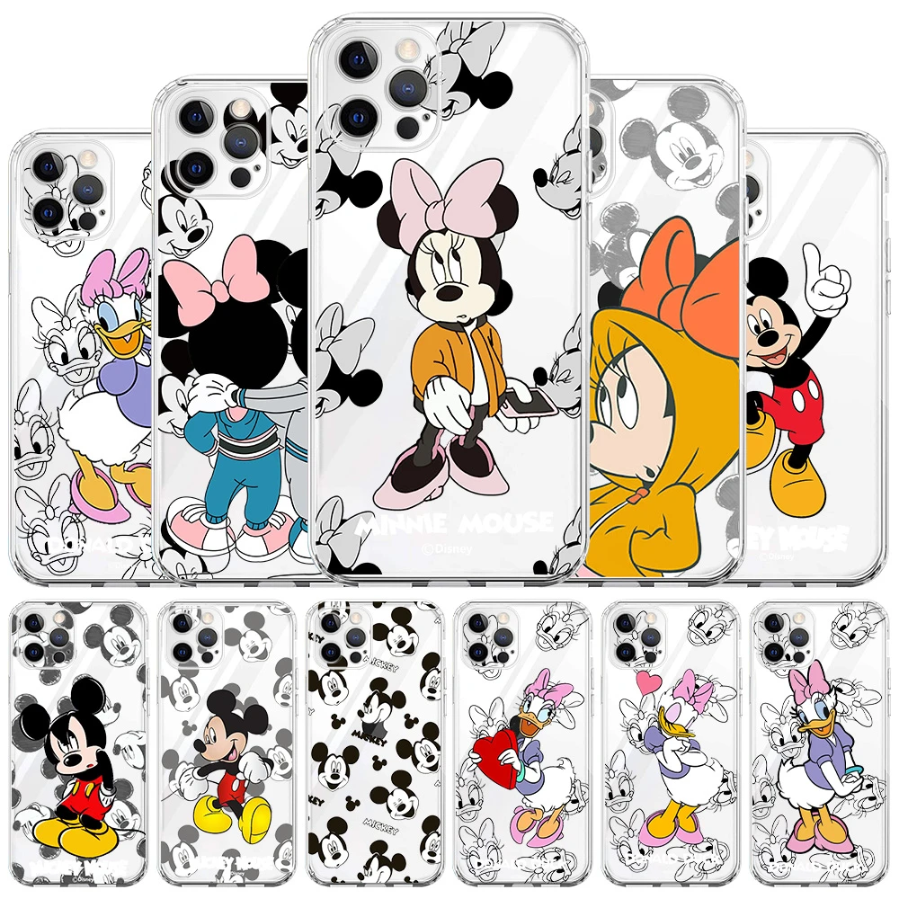 iphone 13 mini case Mickey Mouse Cartoon Clear Case For Apple iPhone 13 11 12 Pro Max 7 + XR 8 X 6 6S Plus XS 2022 Transparent Soft Phone Cover iphone 13 mini leather case