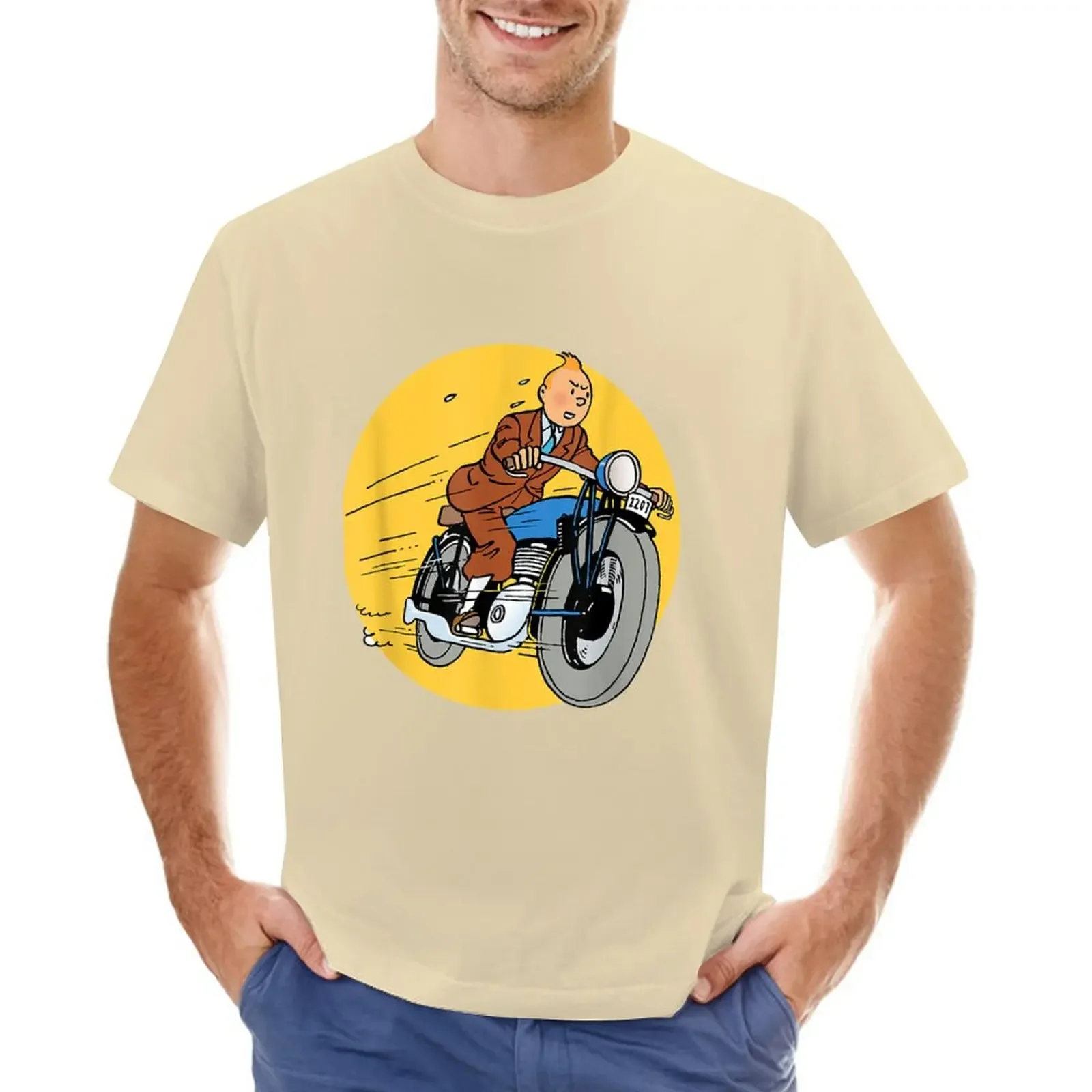 Summer harajuku custom t shirt heavyweight Informal New Arrival vintage Tin-Tin Adventure man clothes mens funny casual stylish 3