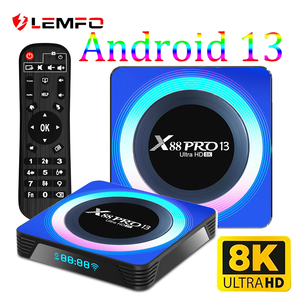 LEMFO TV, pudełko Android 13 8K WIFI 6 RK3528 Quad Core 4GB 64GB