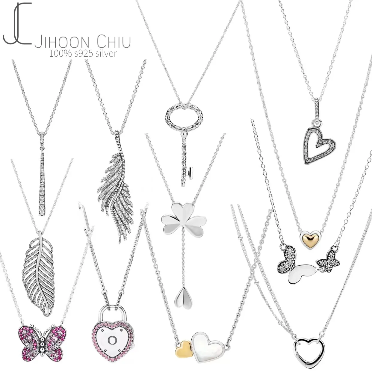 

Hot Sale high quality 100% 925 Sterling Silver Fit Original pan necklace For Women temperament luxury DIY Jewelry wedding gift