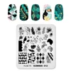 KADS Summer 012 Nail Stamping Plate Leaves Dots Squares Geometric Lines Parrot Patterns Nail Art Stamping Template Manicure Tool 3