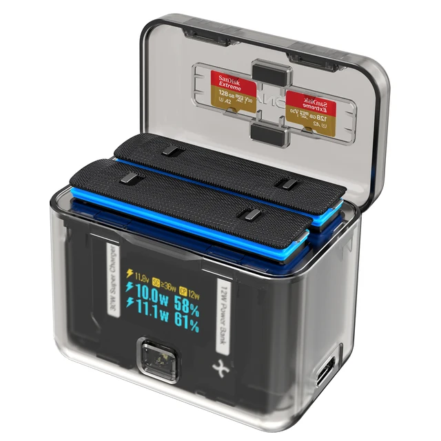 Batteria E Caricabatterie Per Insta360 X4 - 2 Batterie Da 2500mAh + Caricatore Con Slot SD - Foto 10