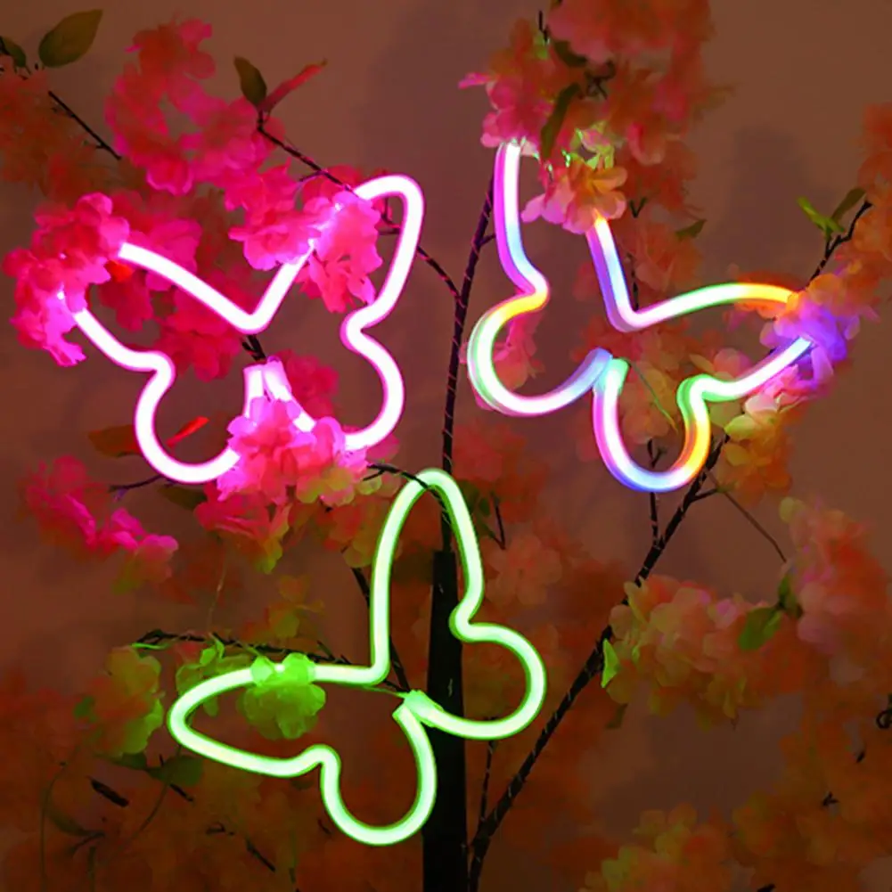 

Smooth Edge Unique Butterfly Shaped Neon Sign Lamp Wall Ornament 3000LM LED Butterfly Lamp Flicker Free Party Accessories