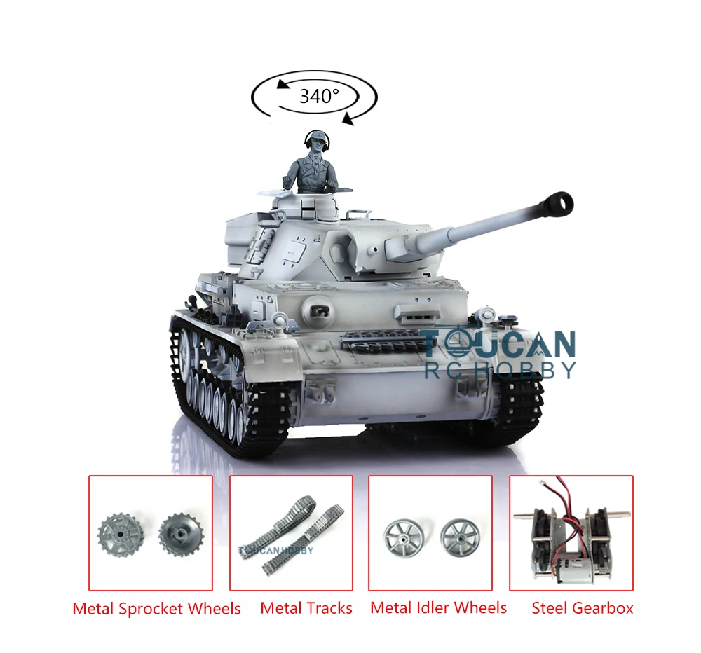 RC 탱크 HENG LONG 3859 1/16 스노우 7.0 업그레이드된 Panzer IV F2 RTR 금속 트랙 2.4G 선물 RC Panzer TH17406-SMT4