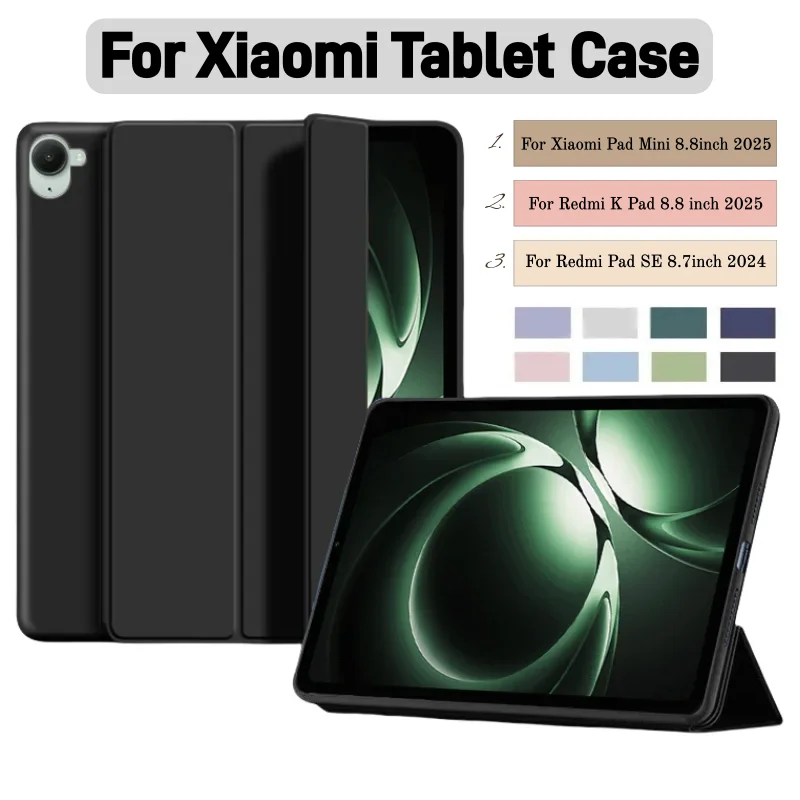 Premium 8.8-inch Trifold Stand Tablet Case - TPU Leather Soft Back Cover