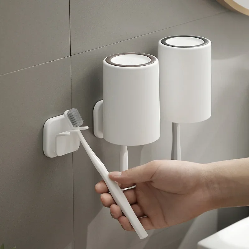 

Чашка для чистки, семейный набор, настенная чашка для полоскания рта, Настенная подвесная зубная посуда, стойка для хранения электрической зубной щетки