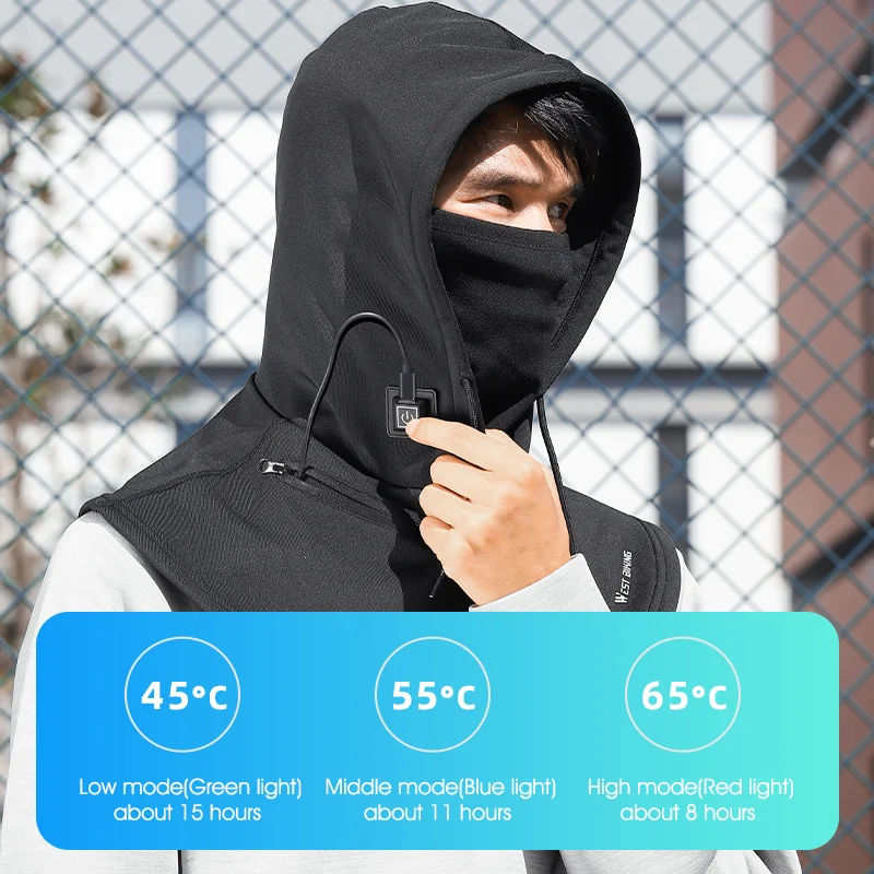 WEST BIKING Winter Windproof Cycling Headgear Warm Sports Full Face Cover Bike Hat Men Women Thermal Motorcycle Ski Cycling Cap