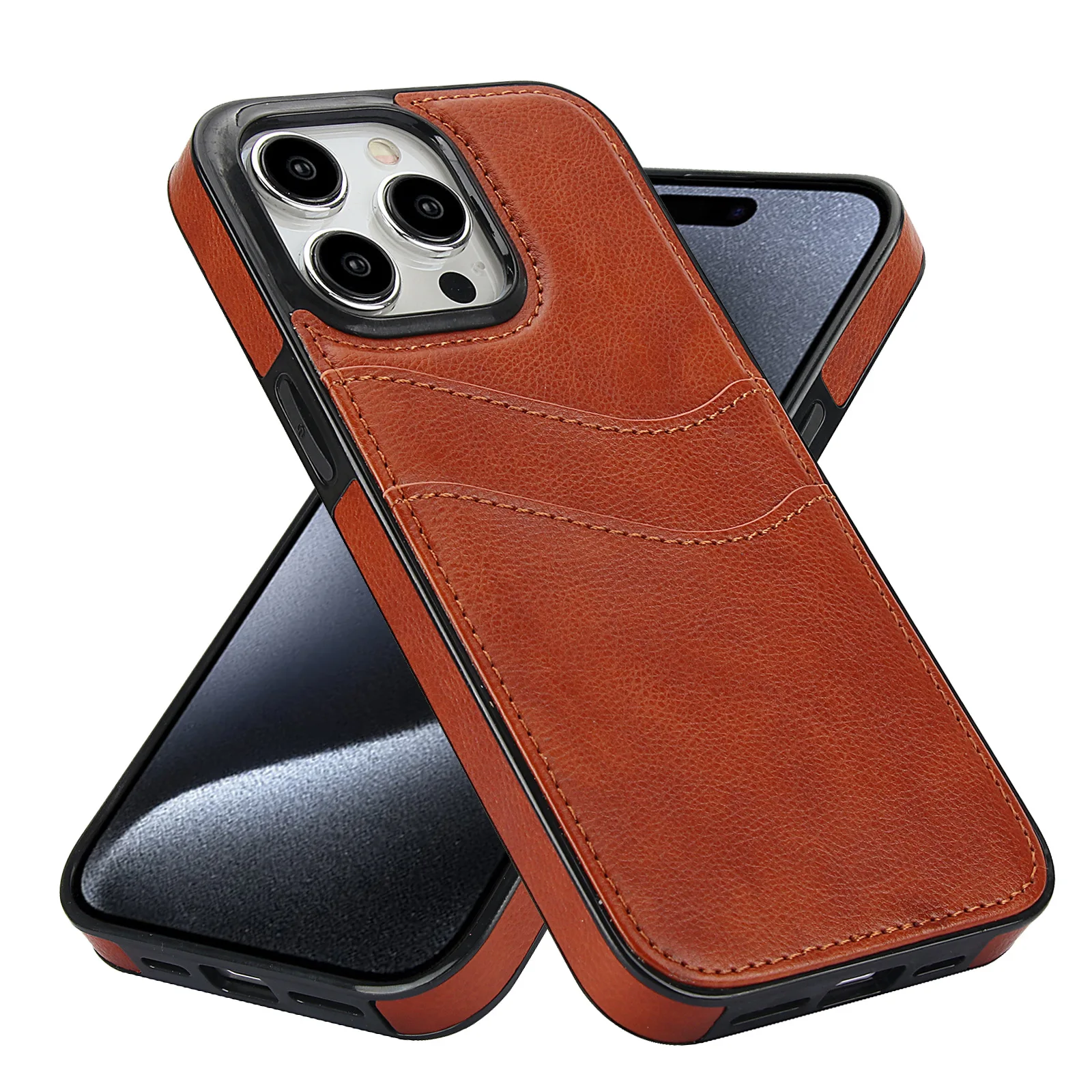 Luxury Leather Designer Shockproof Phone Case - Fashionable Back Cover