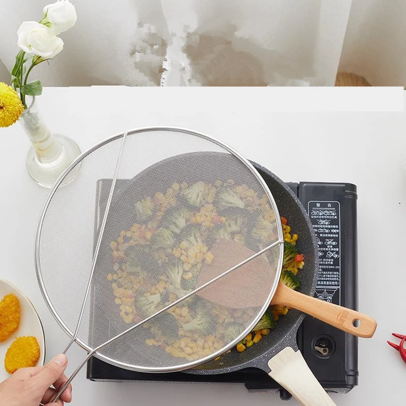 Couvercle de poêle à frire en acier inoxydable, couvercle de casserole à  mailles, outils de cuisine, protection contre les éclaboussures,  accessoires de cuisine - AliExpress