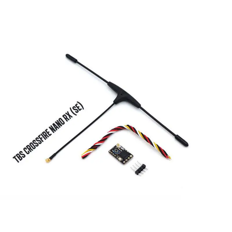 Antenne Immortal T V2 montée sur récepteur TBS Crossfire Nano SE pour drone FPV longue portée