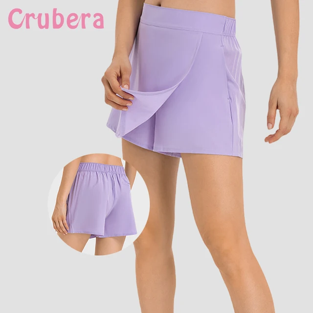 Crubera Spring And Summer Water Cooling Ice Feeling Quick Drying Sports Shorts Women Two Piece Professional Tennis Yoga Pants
