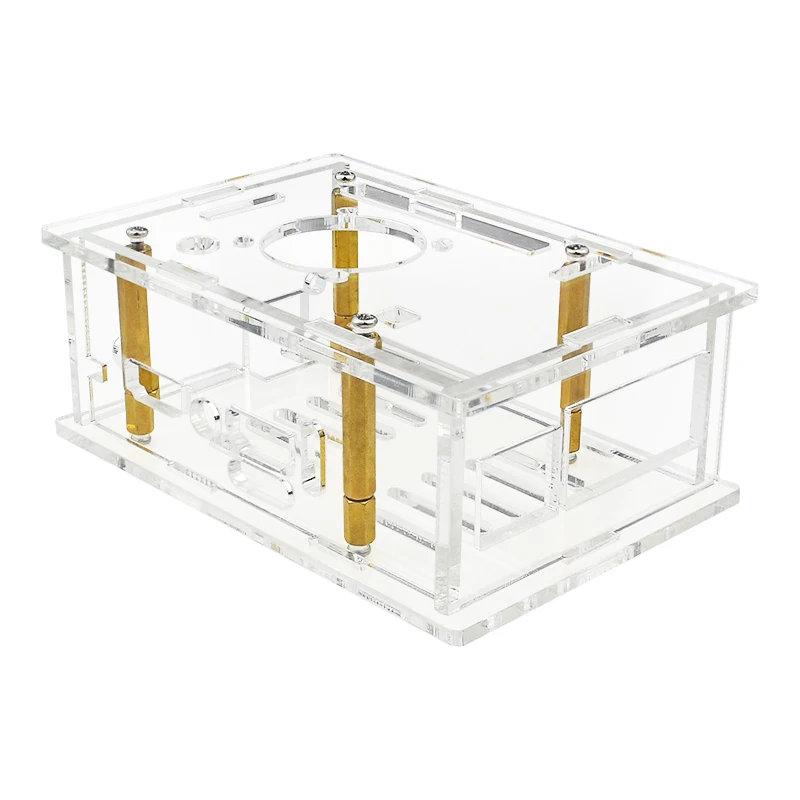 Orange Pi 5 Max Acrylic Case Transparent Shell Protective Box Cooling Fan Alumin