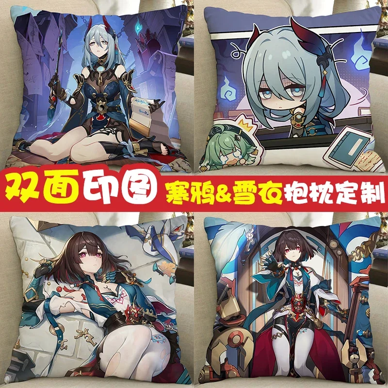 

Чехлы для подушек с рисунком из аниме игры Honkai: звезда рельс, рельс, мягкие внутренние наволочки с двух сторон