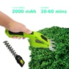 Cordless Grass Shear 7.2V 2 in 1 Cordless Electric Hedge Trimmer 2000mAh Battery Handheld Hedge Trimmer Grass Weeding Mower Tool 1