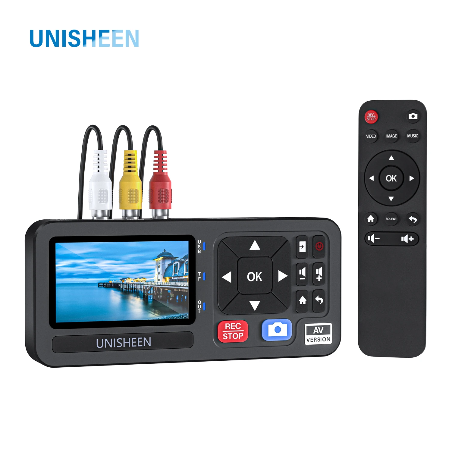 UNISHEEN UR230A TF analogowy CVBS RCA SVideo kamera USB taśma VCR VHS karta przechwytująca Box MP3 Video Recoder