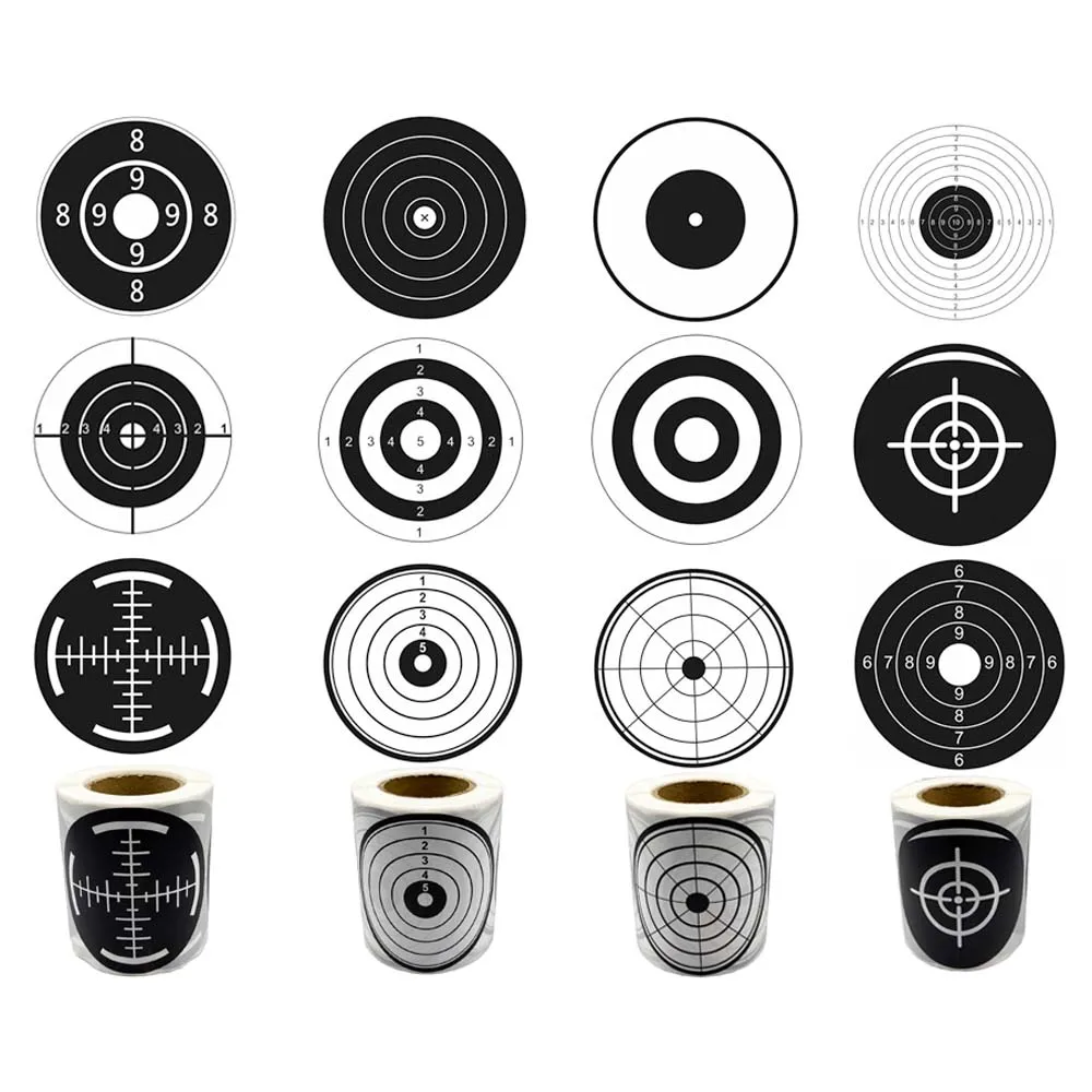 Cibles adhésives 3 pouces noir et blanc 200 pièces pour pistolet à plombs et BB - Entraînement tir