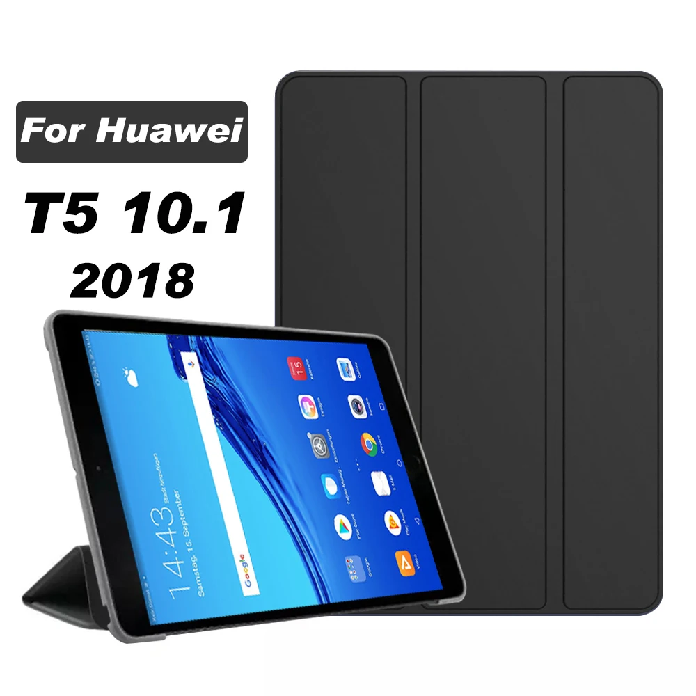 Funda Huawei MediaPad T5 10.1 AGS2-L09 case PU Leather Tri-fold ebook Case  Huawei AGS2-W09 AGS2-L03 Tablet Sleeve Stand Cover - AliExpress