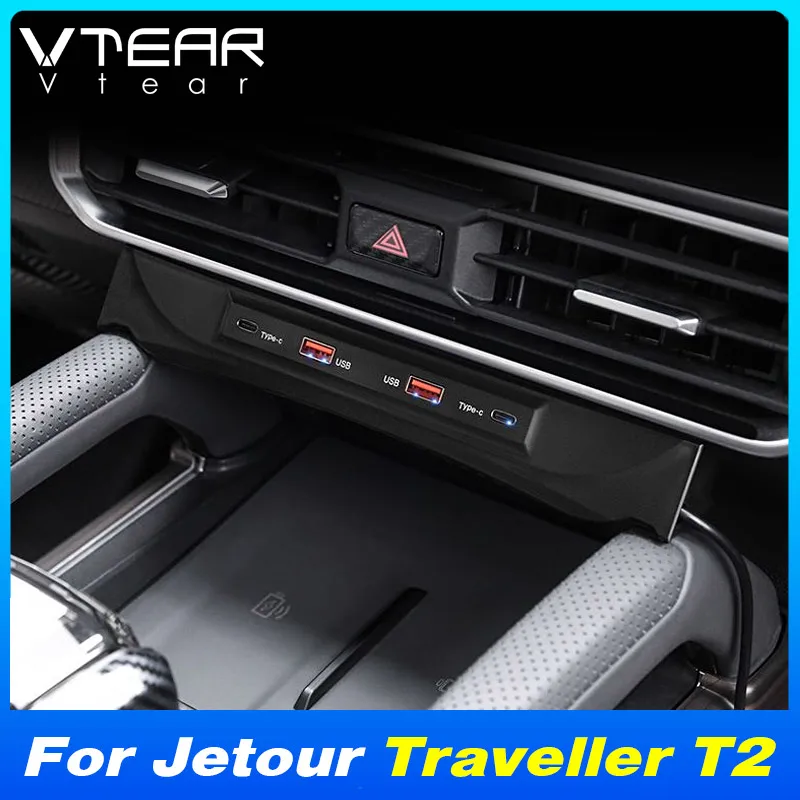 

For Chery Jetour Traveller 2023 2024 USB Type-C Splitter Adapter Fast Charger Shunt Hub Docking Station Interior Accessories