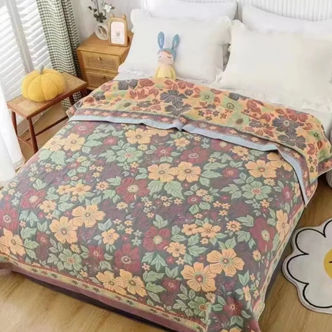 Class A Six Layers Gauze Towel Quilt Sofa Cover Blanket Pure Cotton Blanket Bed Cover Dormitory Cotton Gauze Thicken