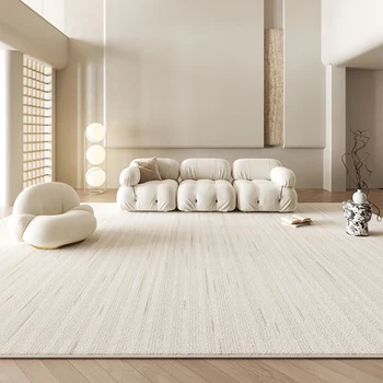 Japanese High End Cream Style Living Room Carpet Sofa Coffee Table Plain Fluffy Carpets Bedroom Bedside Minimalist Non Slip Rug 1