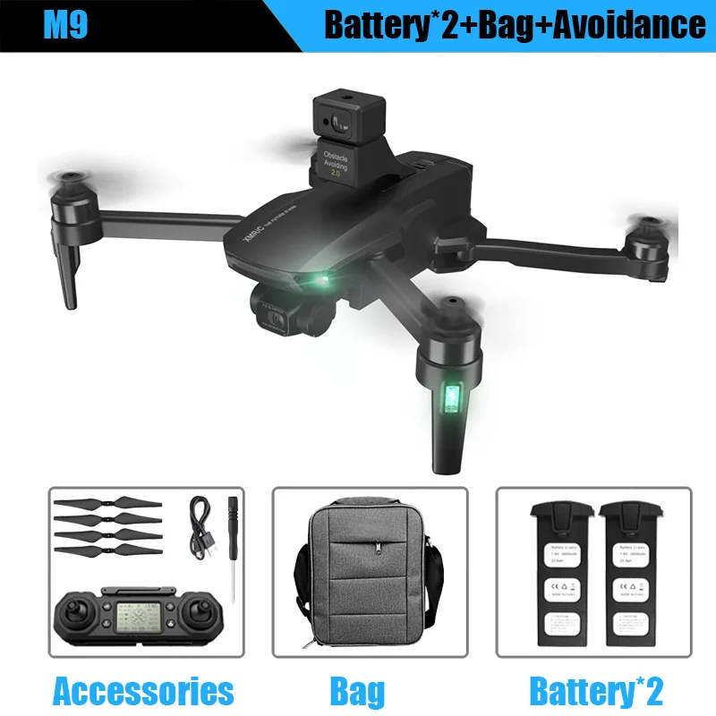 Drone M9 Brushless Motor 360° Laser Obstacle Avoidance 3-Axis Gimbal EIS 4K WIFI Camera GPS 5G RC Quadcopter Toy For Child Adult foldable fpv wifi rc quadcopter remote control drone RC Quadcopter