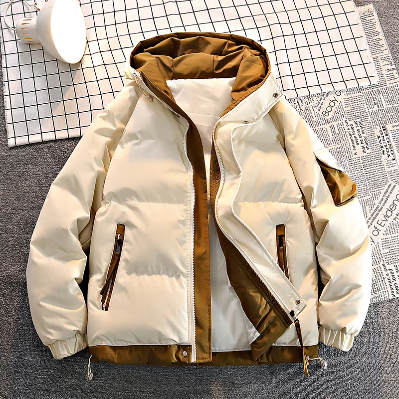 Men Hooded Winter Thicken Warm Man Windproof Jacket Streetwear Casual Parkas Padded Jacket Male Loose Coats parka coat parkas coat