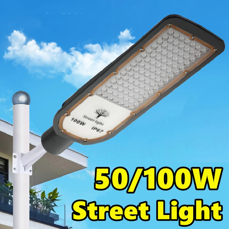 

50/100W LED Street Lights Waterproof IP67 6500K SMD3030 High Brightness AC85-265V Wall Light For Outdoors Yard Lighting