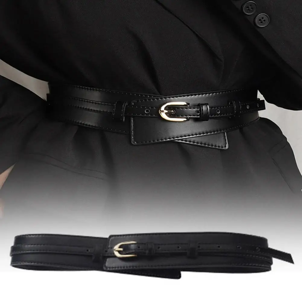 Belt Lady High End Decoration Dress Matching Suit Jacket Black Belt Wide Waistband Fashionable S5N0