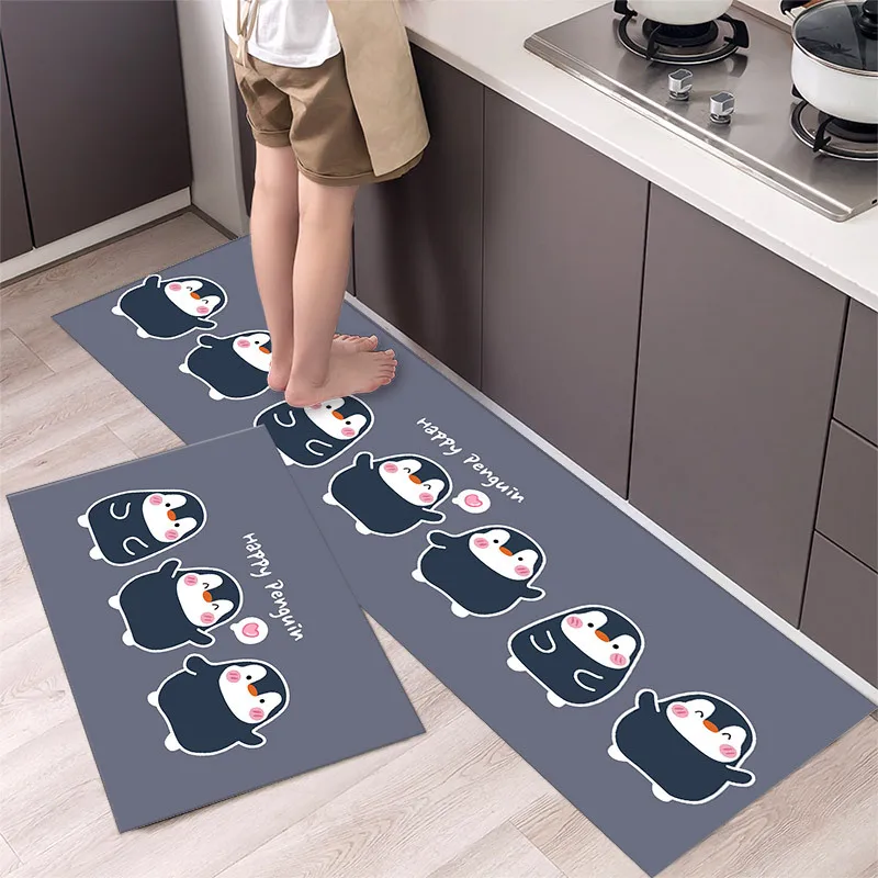 thumbnail image 1 of Alfombra de cocina antideslizante con estampado de dibujos animados, lavable, para entrada de casa, sala de estar, dormitorio, decorativa, 1 of 5