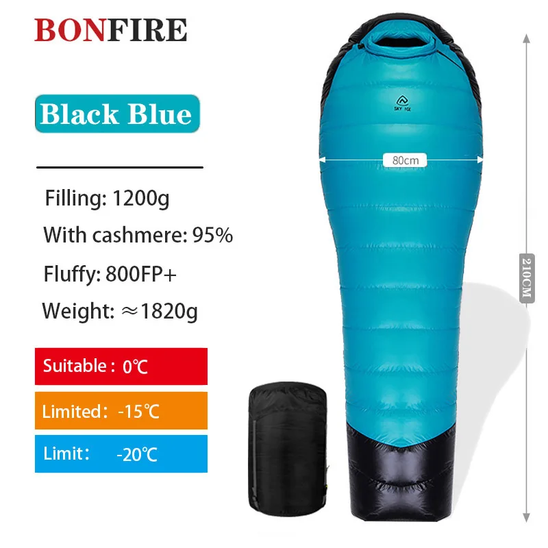 CampingSleepingBags800FPLightweightGooseDownSleepingBagWinter