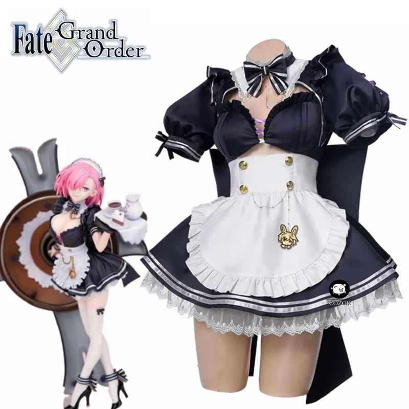 

Anime Fate/Grand Order FGO Mash Kyrielight Maid Dress Sexy Uniform Outfit Cosplay Costume Halloween Free Shipping 2020 New.