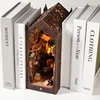 DIY Book Nook Wooden Miniature Model Kit Magic Library Casa Bookend Assembled 3D Puzzle Bookshelf Home Decor Friends Gifts 3