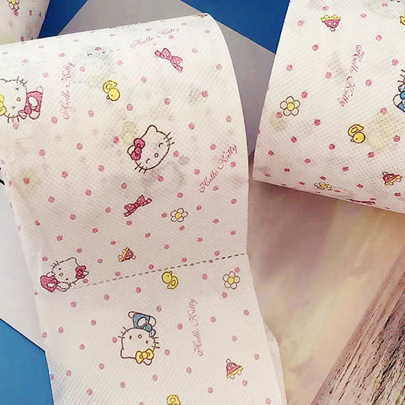 

Kawaii Hello Kitty рулонные бумажные салфетки аниме мультфильм Kt печать ванная, туалет, кухня бытовое одноразовое полотенце подарки игрушка