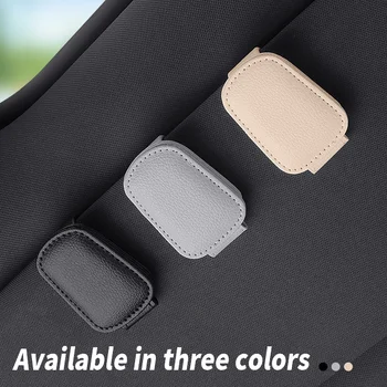1pc Car Glasses Holders - Magnetic Faux Leather Clip for Eyewear on Car Visor - Organizer for Glasses, Cards, And Tickets 1