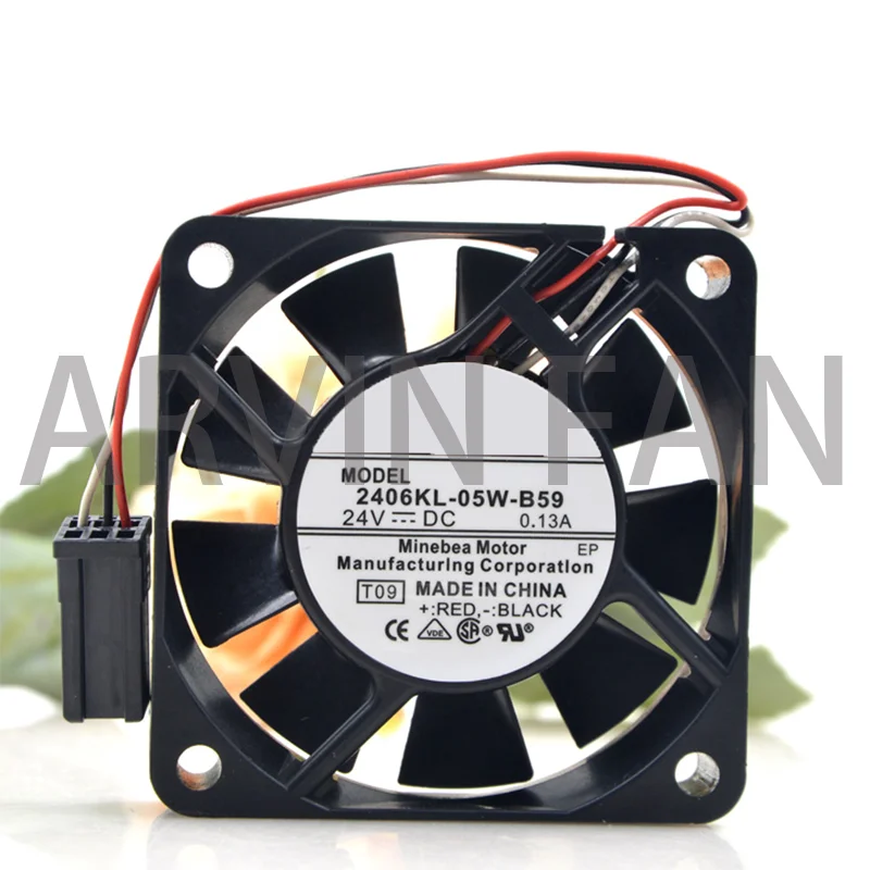 

Original 2406KL-05W-B59 Dc 24V 0.13A 6cm 6015 60*60*15 MM 3 Wires Converter Cooling Fan