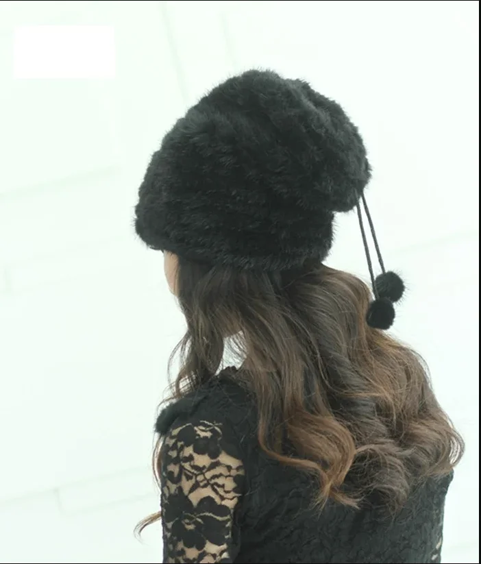 Damen Winter Echtpelz Mütze aus Nerz, Locker Geschnitten, Vintage-Stil, Warm und Gemütlich, Retro-Kappe für Damen – Detail 10