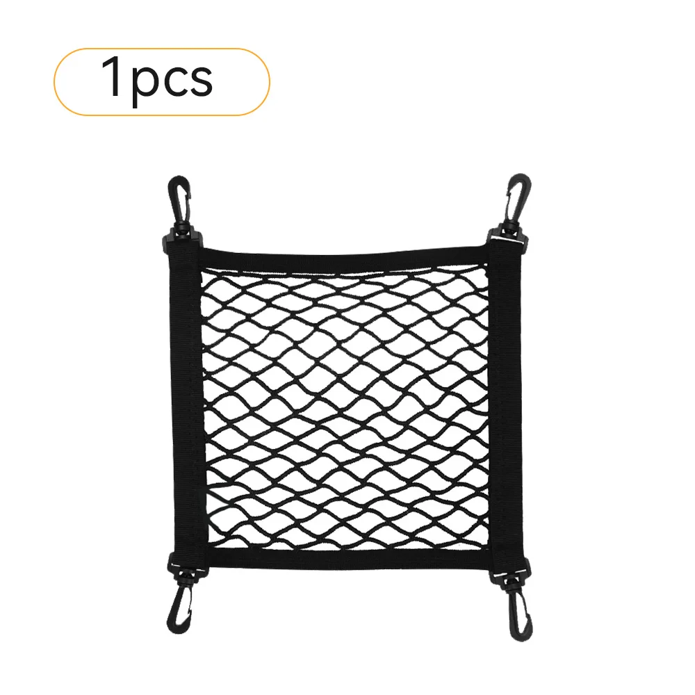 Motorcycle Helmet Holder Net 4 Metal/Plastic Hooks Motorbike Luggage Net Holder Mesh Storage Trunk Bag Accessories